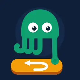 Mascotte del plugin EU Withdrawal Button: il polpo che preme un pulsante di recesso